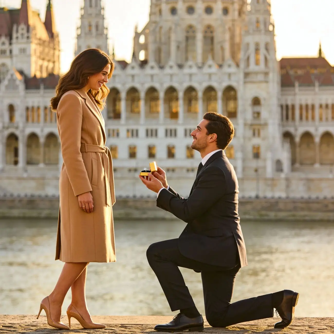 lánykérés Budapesti panorámával